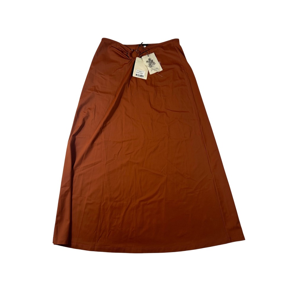 Johanna Ortiz Terracota Breath Of Life Midi Skirt Size 8 New MSRP $720